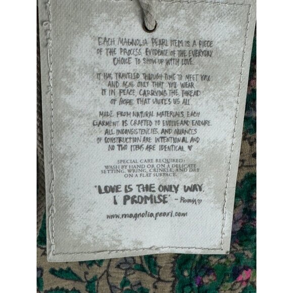 Magnolia Pearl Floral Maxi Dress Relaxed Cotton Jersey Block Print One Size NWT - Picture 15 of 15